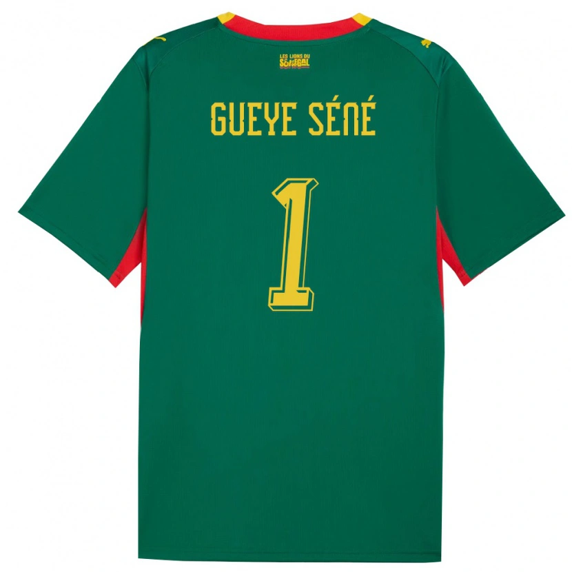 Danxenキッズセネガルチアバ・ゲエ・セネ#1緑 黄 赤アウェイシャツ26-28ジャージーユニフォーム