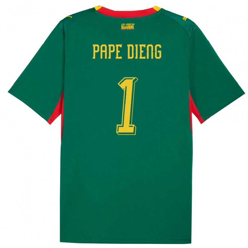 DanxenキッズセネガルPape Dieng#1緑 黄 赤アウェイシャツ26-28ジャージーユニフォーム