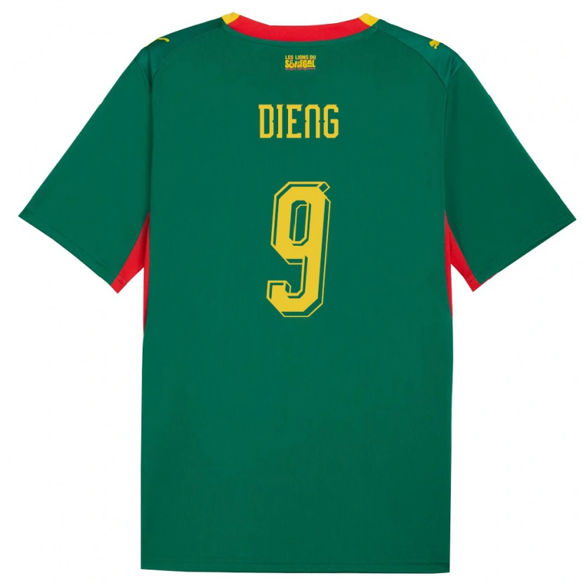 DanxenキッズセネガルIbrahima Dieng#9緑 黄 赤アウェイシャツ26-28ジャージーユニフォーム