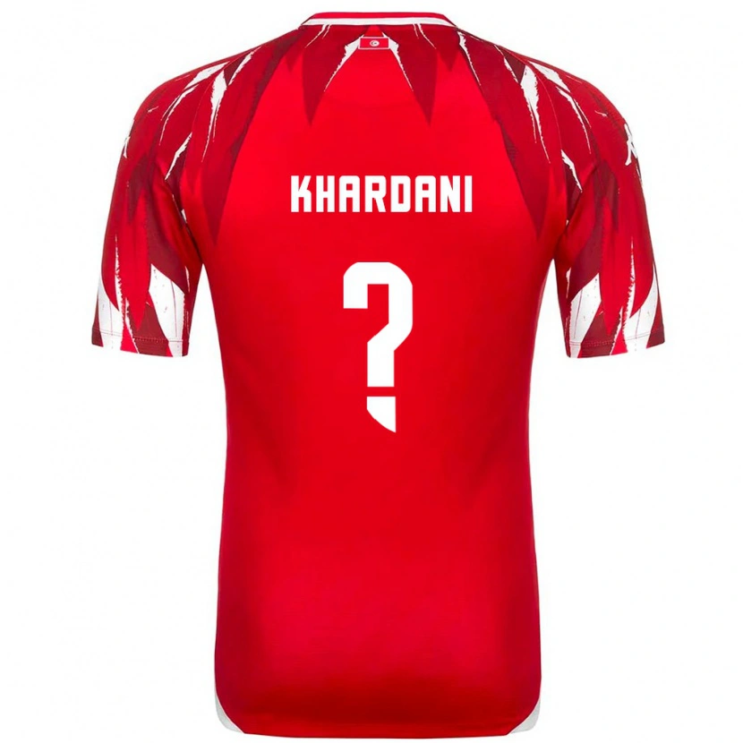 DanxenキッズチュニジアAnas Khardani#0赤 白アウェイシャツ26-28ジャージーユニフォーム