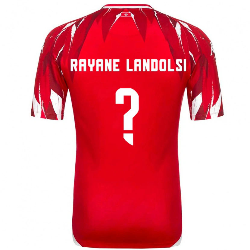 DanxenキッズチュニジアMohamed Rayane Landolsi#0赤 白アウェイシャツ26-28ジャージーユニフォーム