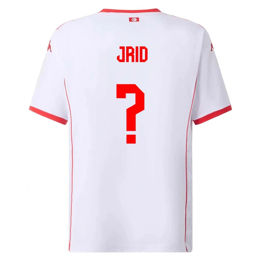 DanxenキッズチュニジアChamseddine Jrid#0白 赤アウェイシャツ26-28ジャージーユニフォーム