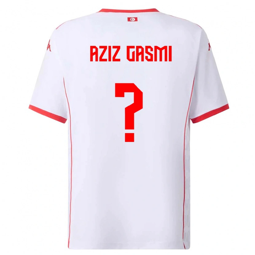 DanxenキッズチュニジアMohamd Aziz Gasmi#0白 赤アウェイシャツ26-28ジャージーユニフォーム