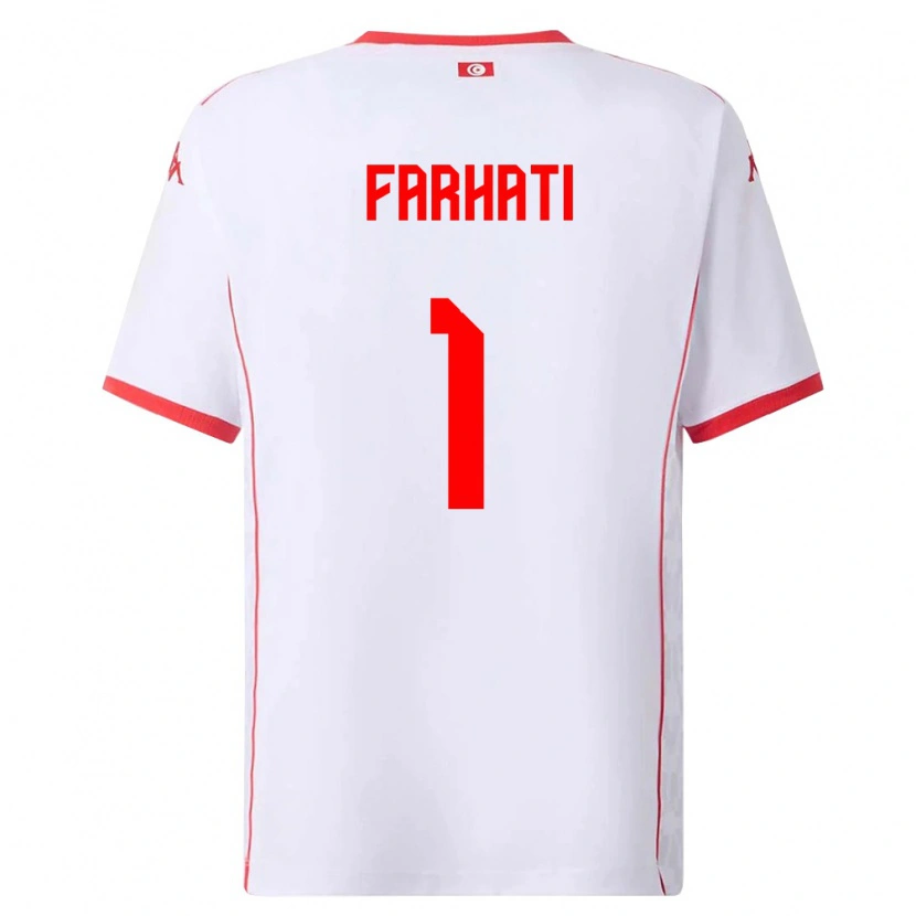DanxenキッズチュニジアNoureddine Farhati#1白 赤アウェイシャツ26-28ジャージーユニフォーム
