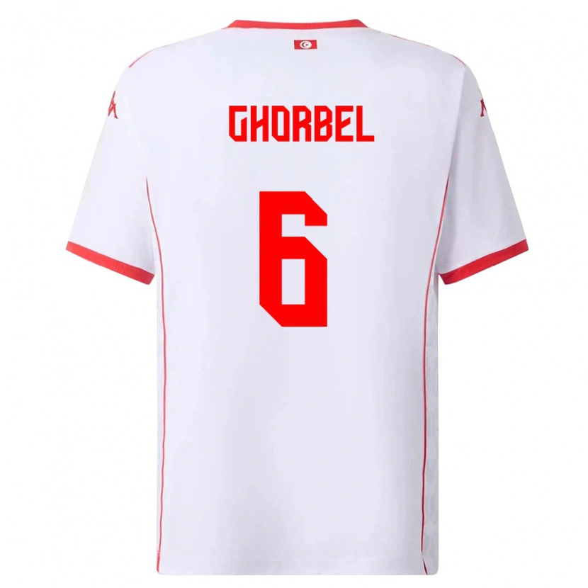 DanxenキッズチュニジアMahmoud Ghorbel#6白 赤アウェイシャツ26-28ジャージーユニフォーム