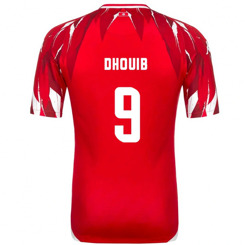 DanxenキッズチュニジアWalid Dhouib#9赤 白アウェイシャツ26-28ジャージーユニフォーム