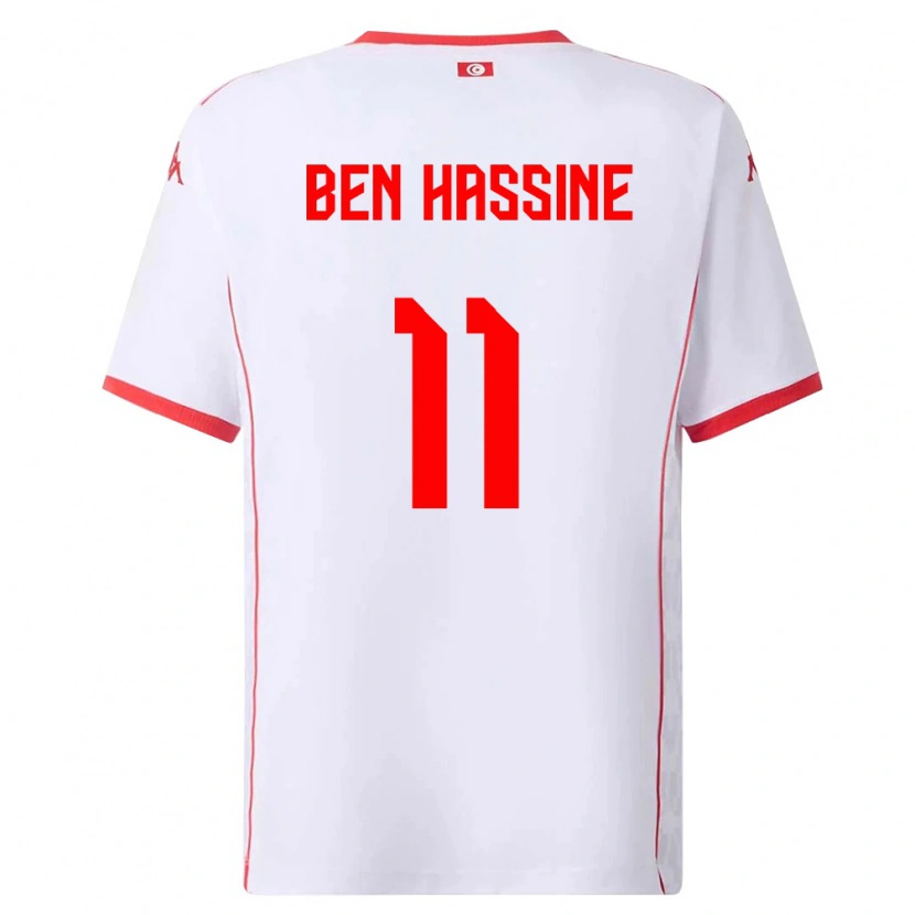 DanxenキッズチュニジアOthmen Ben Hassine#11白 赤アウェイシャツ26-28ジャージーユニフォーム