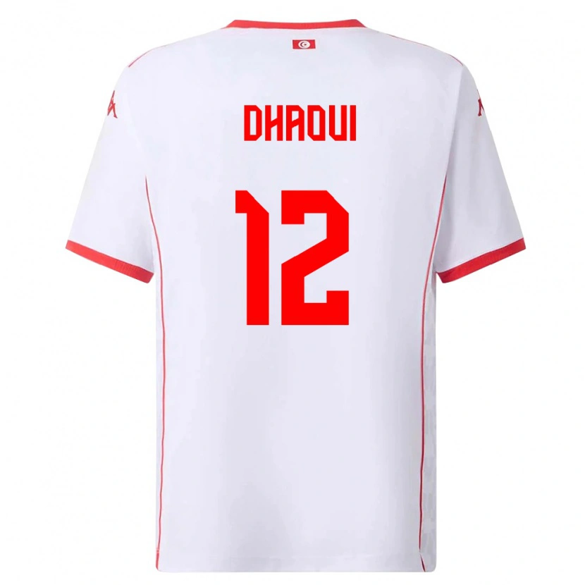 Danxenキッズチュニジアエリエス・ドゥイ#12白 赤アウェイシャツ26-28ジャージーユニフォーム