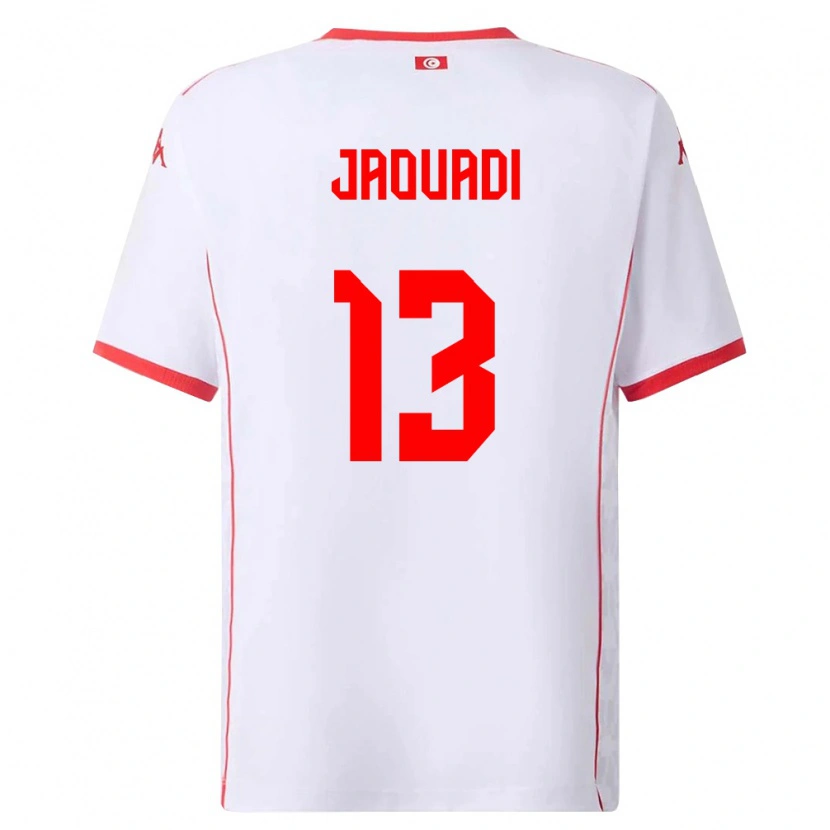 DanxenキッズチュニジアAssim Jaouadi#13白 赤アウェイシャツ26-28ジャージーユニフォーム