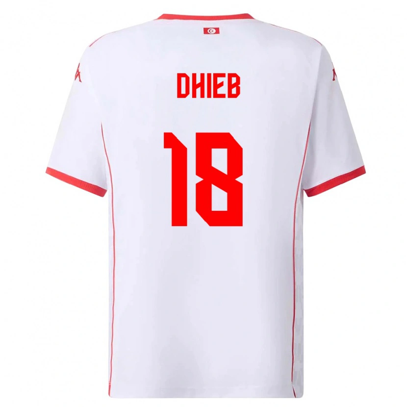 DanxenキッズチュニジアTaha Dhieb#18白 赤アウェイシャツ26-28ジャージーユニフォーム
