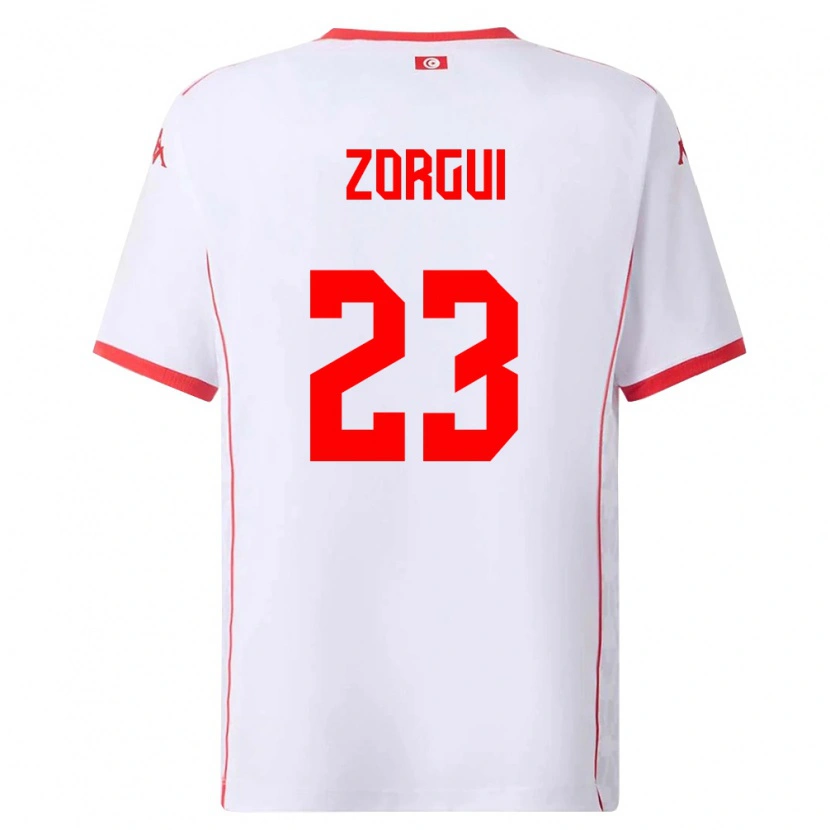 DanxenキッズチュニジアSofyane Zorgui#23白 赤アウェイシャツ26-28ジャージーユニフォーム