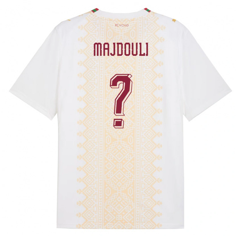 DanxenキッズモロッコWael Majdouli#0白 金 赤アウェイシャツ26-28ジャージーユニフォーム