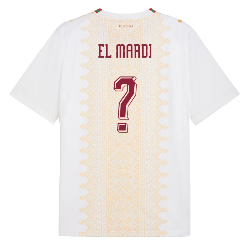 DanxenキッズモロッコZiyad El Mardi#0白 金 赤アウェイシャツ26-28ジャージーユニフォーム