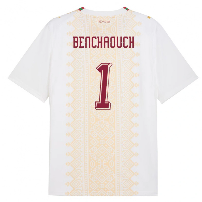 DanxenキッズモロッコYanis Benchaouch#1白 金 赤アウェイシャツ26-28ジャージーユニフォーム