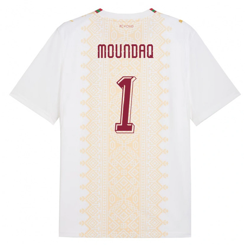 DanxenキッズモロッコTaha Moundaq#1白 金 赤アウェイシャツ26-28ジャージーユニフォーム