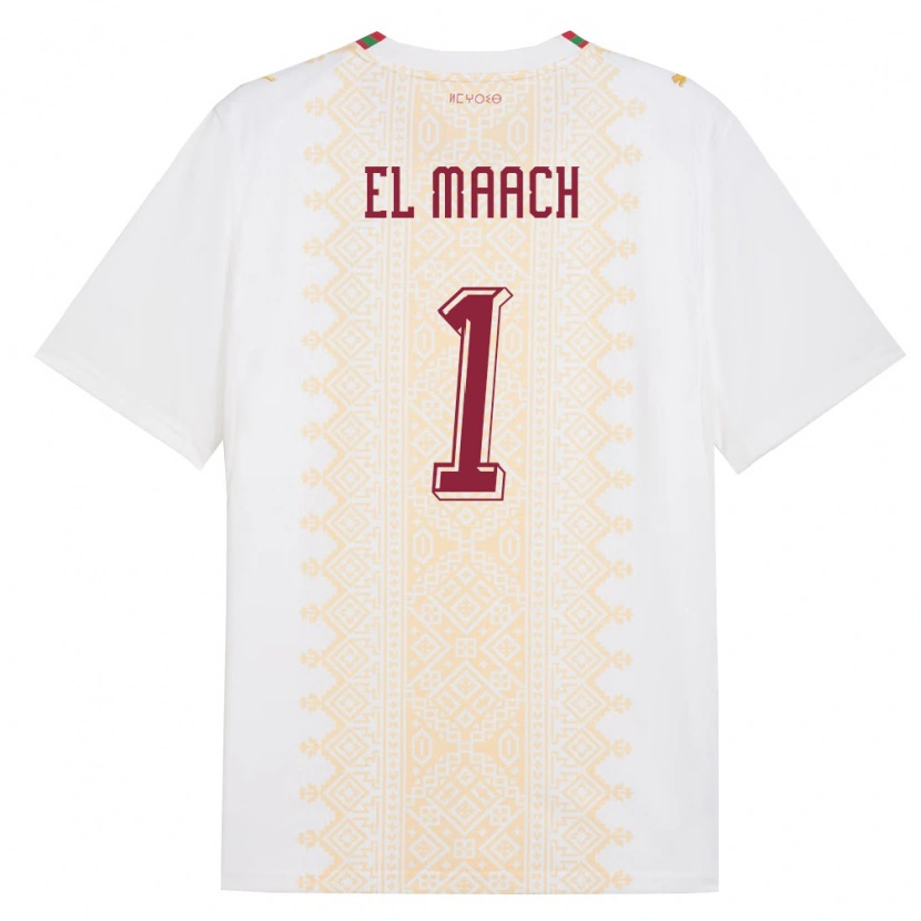 DanxenキッズモロッコAdam El Maach#1白 金 赤アウェイシャツ26-28ジャージーユニフォーム