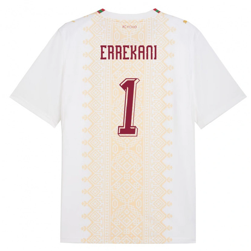 DanxenキッズモロッコYahya Errekani#1白 金 赤アウェイシャツ26-28ジャージーユニフォーム