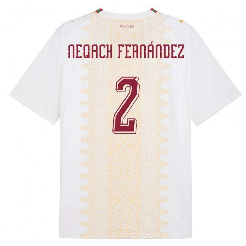 DanxenキッズモロッコAron Neqach Fernández#2白 金 赤アウェイシャツ26-28ジャージーユニフォーム