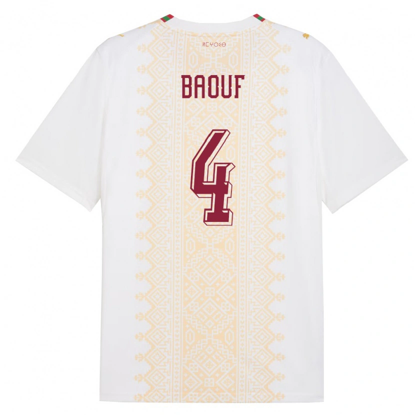 DanxenキッズモロッコIsmaël Baouf#4白 金 赤アウェイシャツ26-28ジャージーユニフォーム