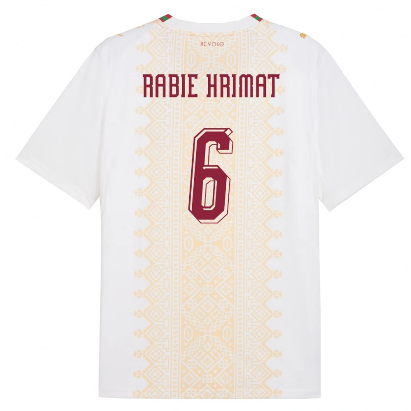 DanxenキッズモロッコMohamed Rabie Hrimat#6白 金 赤アウェイシャツ26-28ジャージーユニフォーム
