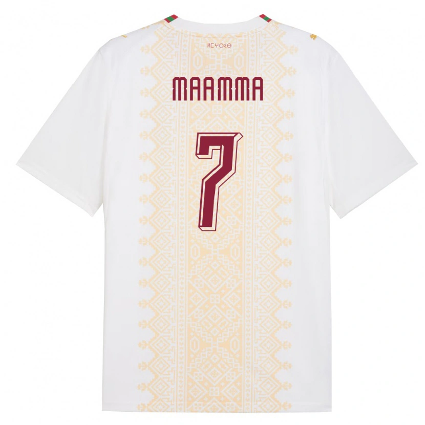 DanxenキッズモロッコOthmane Maamma#7白 金 赤アウェイシャツ26-28ジャージーユニフォーム