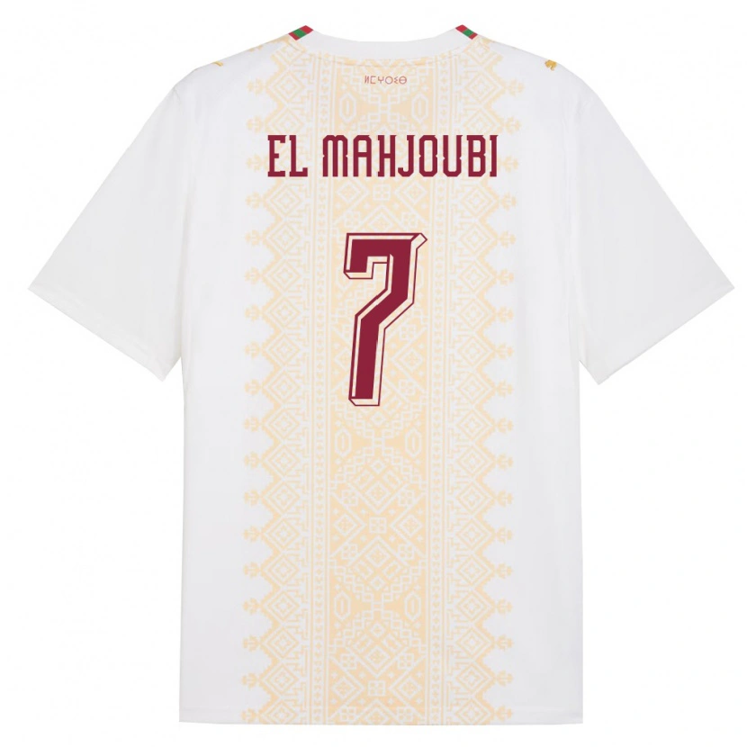 DanxenキッズモロッコDjibril El Mahjoubi#7白 金 赤アウェイシャツ26-28ジャージーユニフォーム