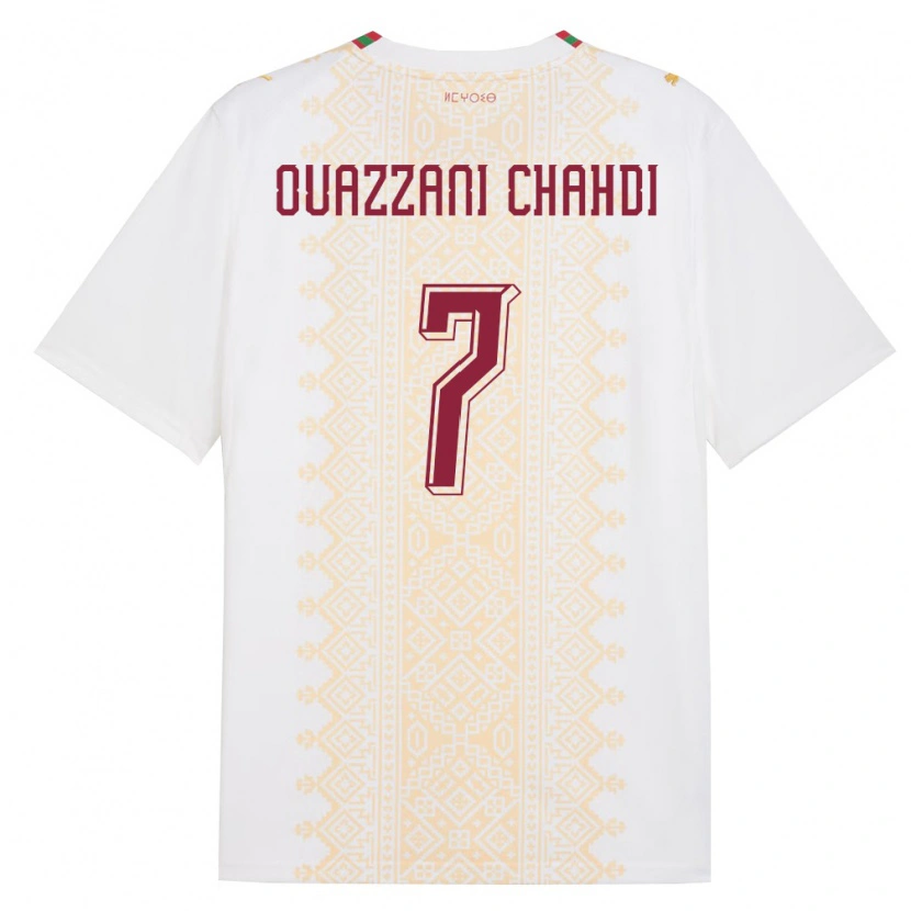 DanxenキッズモロッコFady Ouazzani Chahdi#7白 金 赤アウェイシャツ26-28ジャージーユニフォーム