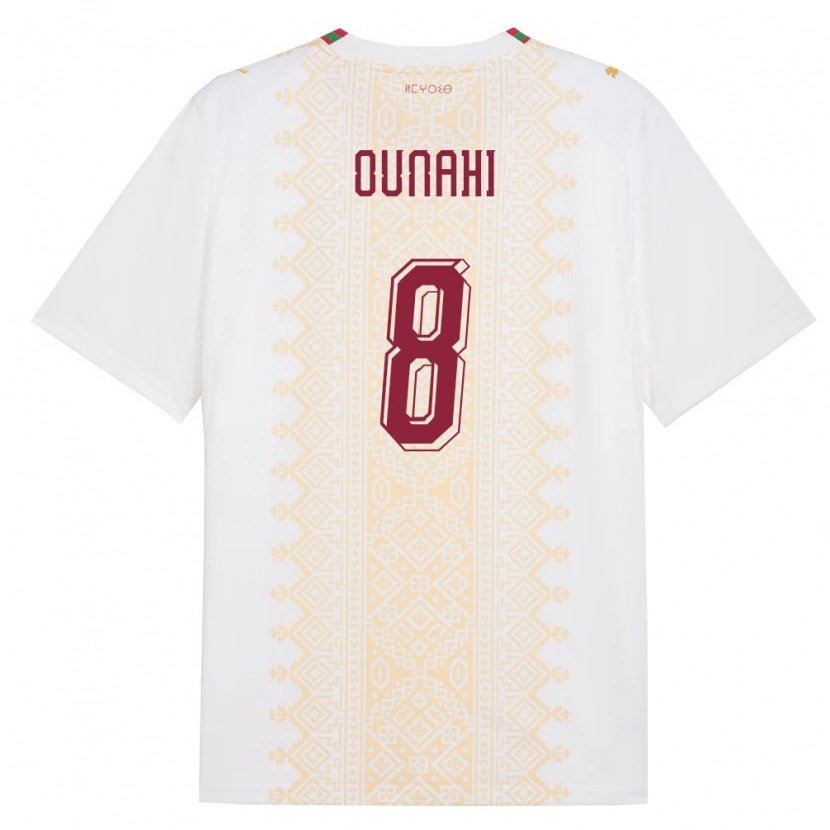 Danxenキッズモロッコアゼディン・ウナヒ#8白 金 赤アウェイシャツ26-28ジャージーユニフォーム