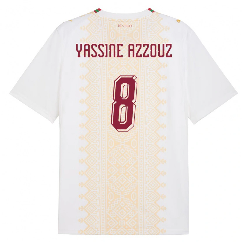 DanxenキッズモロッコMohamed Yassine Azzouz#8白 金 赤アウェイシャツ26-28ジャージーユニフォーム