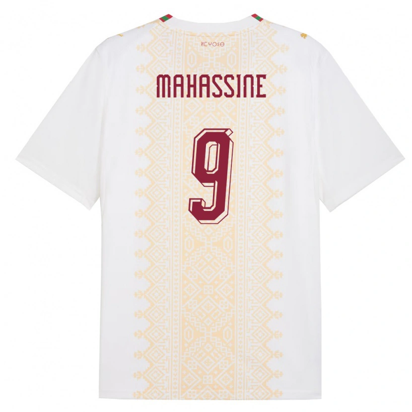 DanxenキッズモロッコRayan Mahassine#9白 金 赤アウェイシャツ26-28ジャージーユニフォーム