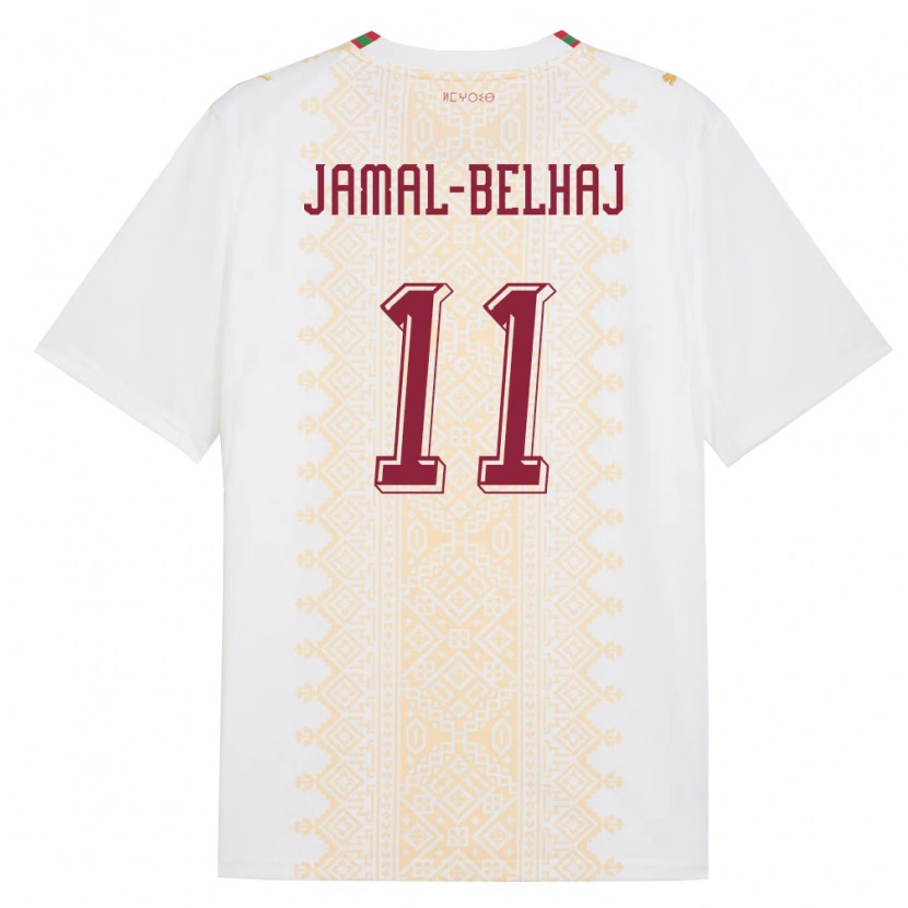 DanxenキッズモロッコHatim Jamal-Belhaj#11白 金 赤アウェイシャツ26-28ジャージーユニフォーム