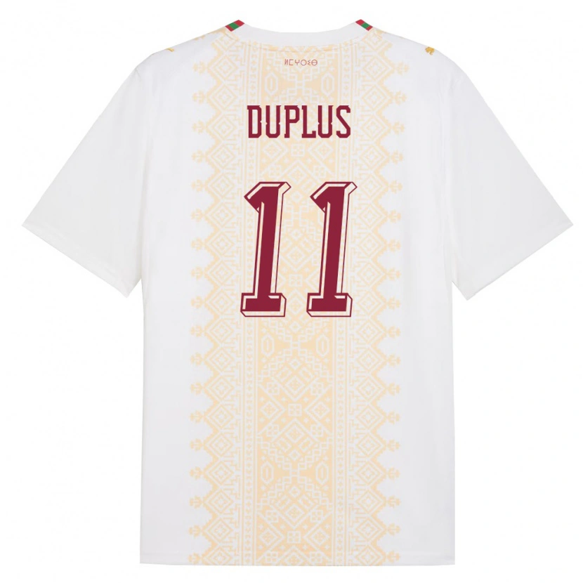 DanxenキッズモロッコSouleymane Duplus#11白 金 赤アウェイシャツ26-28ジャージーユニフォーム