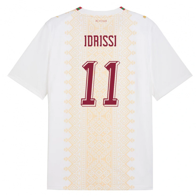 Danxenキッズモロッコヤヒヤ・レグラギ・イドリシ#11白 金 赤アウェイシャツ26-28ジャージーユニフォーム