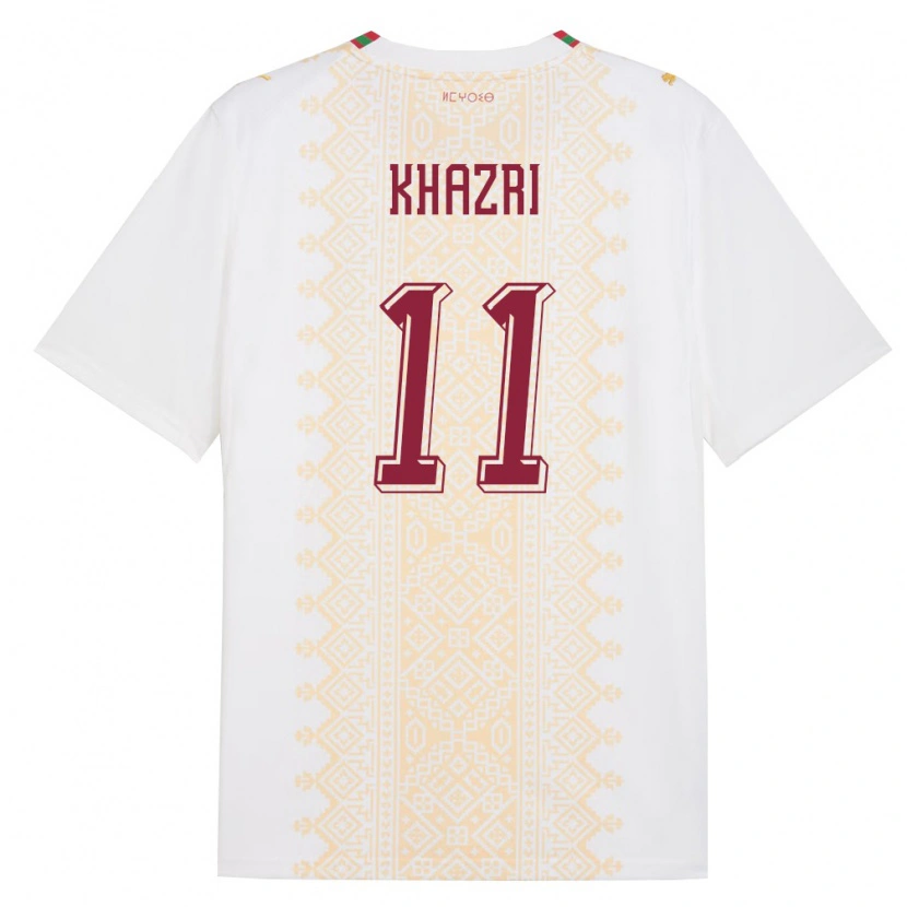 DanxenキッズモロッコAnas Khazri#11白 金 赤アウェイシャツ26-28ジャージーユニフォーム