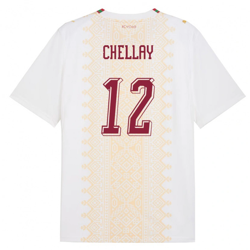 DanxenキッズモロッコWalid Chellay#12白 金 赤アウェイシャツ26-28ジャージーユニフォーム