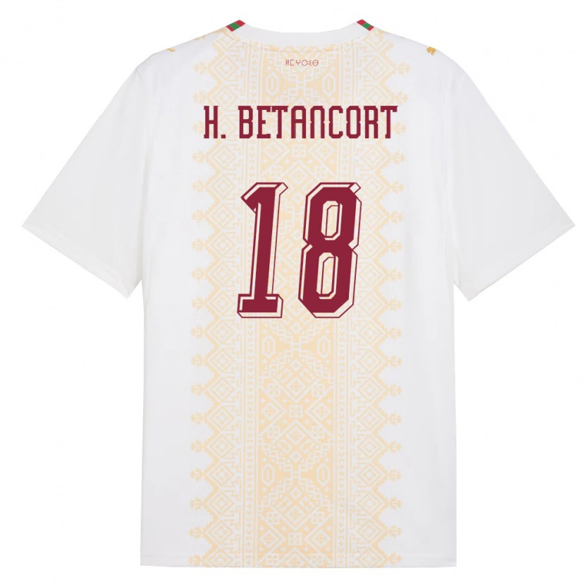 DanxenキッズモロッコHicham El Bakkali Betancort#18白 金 赤アウェイシャツ26-28ジャージーユニフォーム