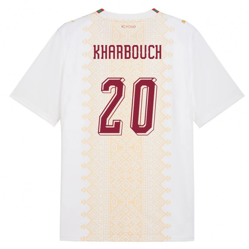 DanxenキッズモロッコYahya Kharbouch#20白 金 赤アウェイシャツ26-28ジャージーユニフォーム