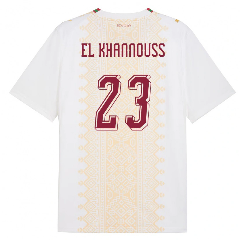 Danxenキッズモロッコビラル・エル・カンヌス#23白 金 赤アウェイシャツ26-28ジャージーユニフォーム