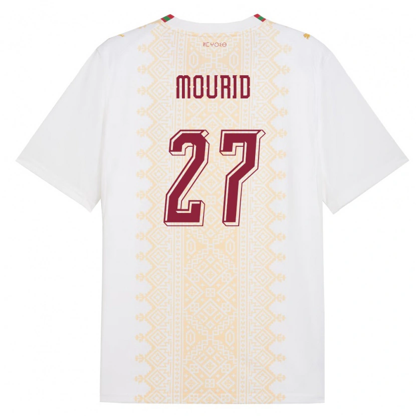 DanxenキッズモロッコAymane Mourid#27白 金 赤アウェイシャツ26-28ジャージーユニフォーム