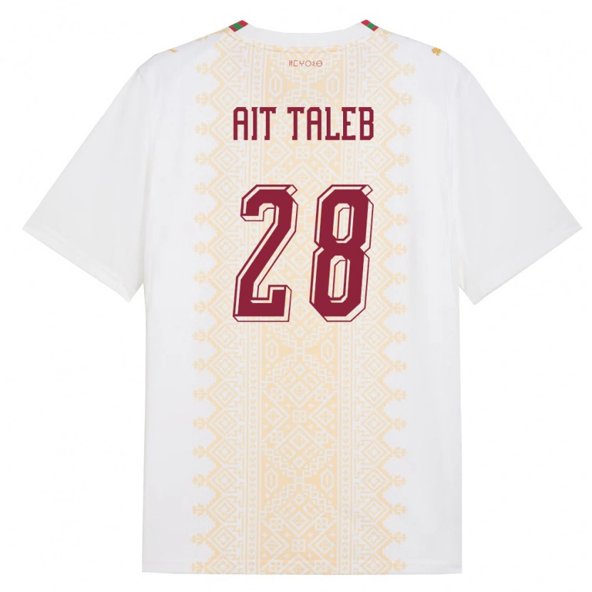 DanxenキッズモロッコIsmail Ait Taleb#28白 金 赤アウェイシャツ26-28ジャージーユニフォーム