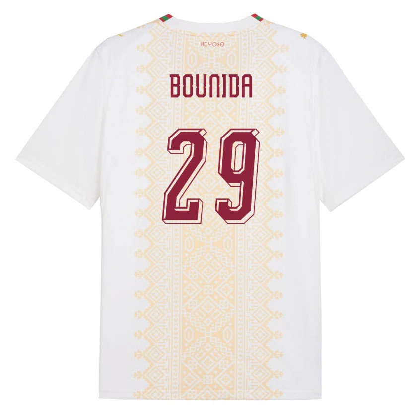 DanxenキッズモロッコRayane Bounida#29白 金 赤アウェイシャツ26-28ジャージーユニフォーム