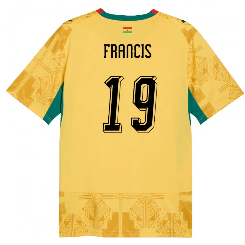 Danxenキッズガーナアブ・フランシス#19黄 赤 黒アウェイシャツ26-28ジャージーユニフォーム