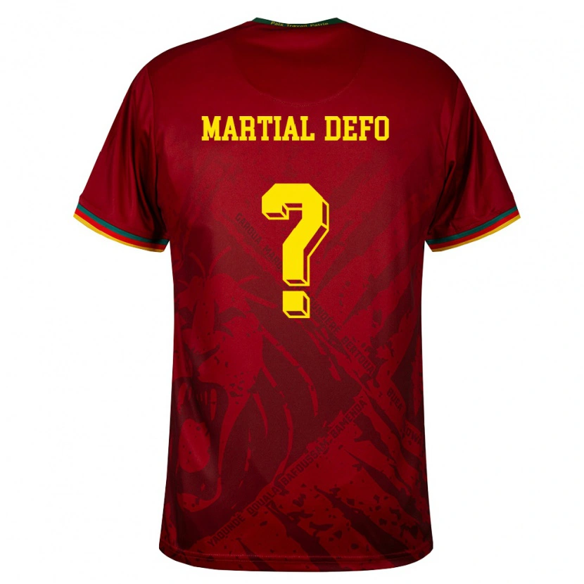DanxenキッズカメルーンFelix Martial Defo#0ディープレッド 緑 黄アウェイシャツ26-28ジャージーユニフォーム