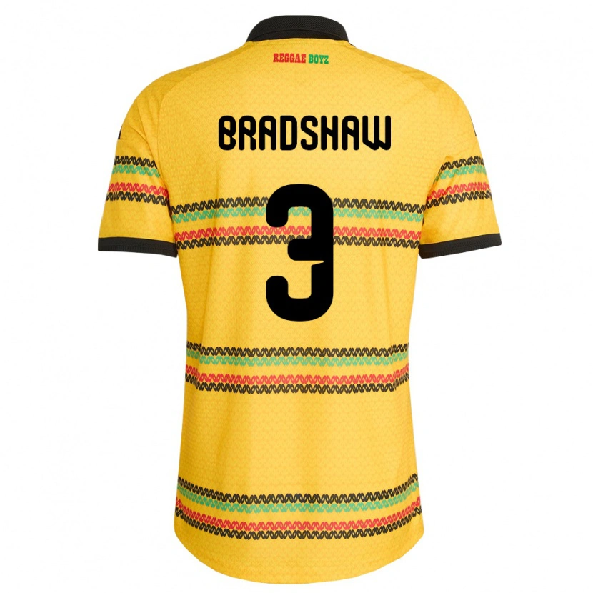 DanxenメンズジャマイカJalani Bradshaw#3黄 黒 緑ホームシャツ26-28ジャージーユニフォーム
