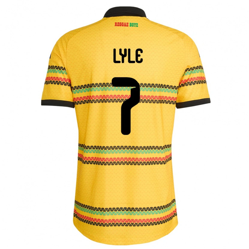 DanxenメンズジャマイカJamone Lyle#7黄 黒 緑ホームシャツ26-28ジャージーユニフォーム