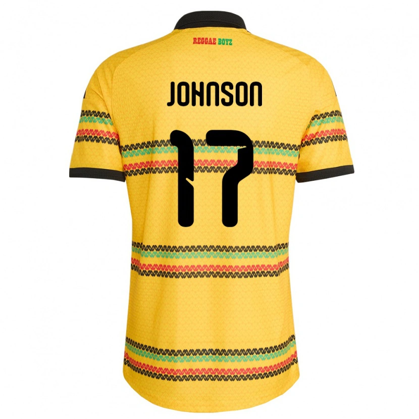 DanxenメンズジャマイカJabar Johnson#17黄 黒 緑ホームシャツ26-28ジャージーユニフォーム