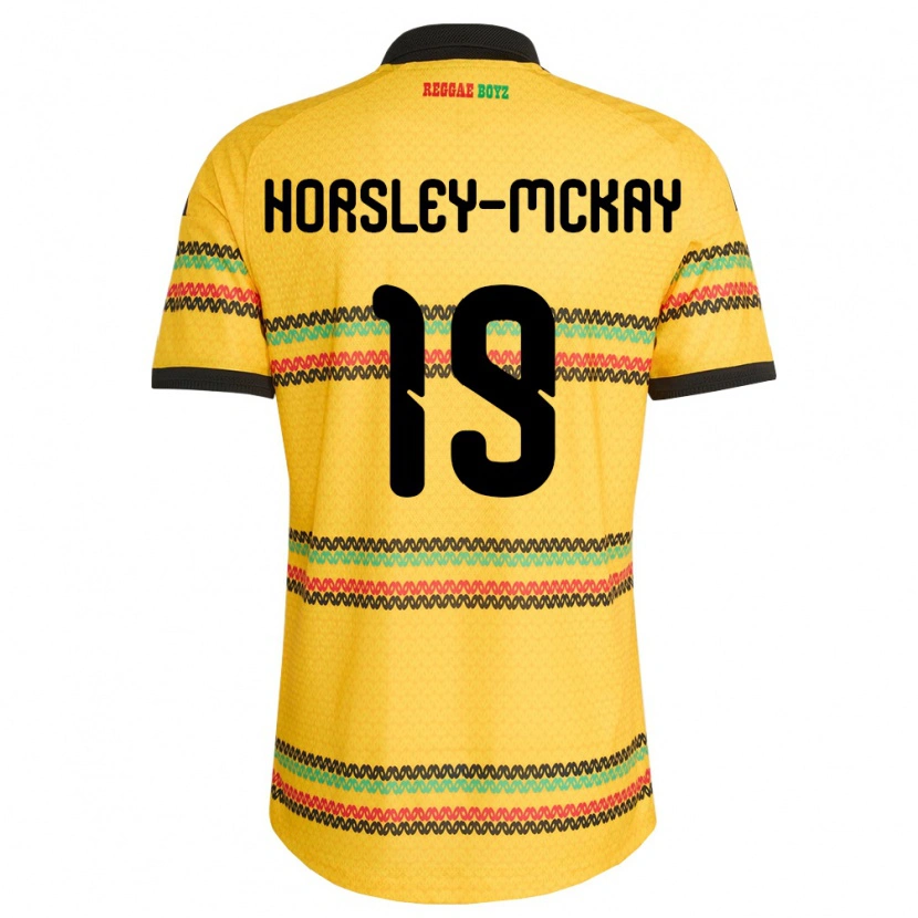DanxenメンズジャマイカKyron Horsley-Mckay#19黄 黒 緑ホームシャツ26-28ジャージーユニフォーム