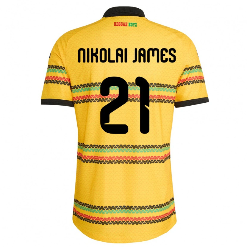 DanxenメンズジャマイカAlex Nikolai James#21黄 黒 緑ホームシャツ26-28ジャージーユニフォーム