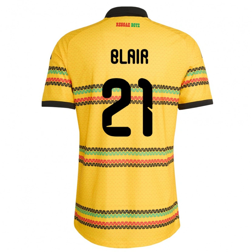 DanxenメンズジャマイカDhamar Blair#21黄 黒 緑ホームシャツ26-28ジャージーユニフォーム