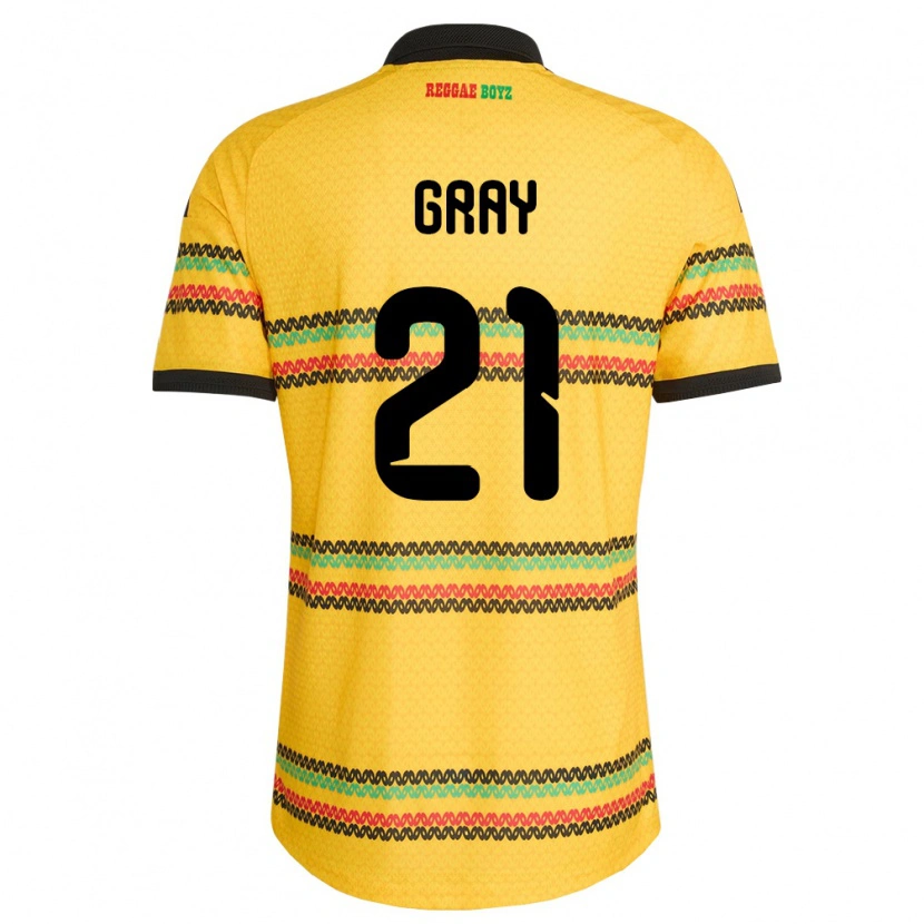 DanxenメンズジャマイカJahieme Gray#21黄 黒 緑ホームシャツ26-28ジャージーユニフォーム